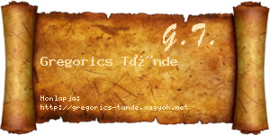 Gregorics Tünde névjegykártya