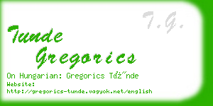 tunde gregorics business card